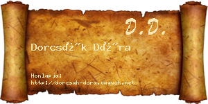 Dorcsák Dóra névjegykártya